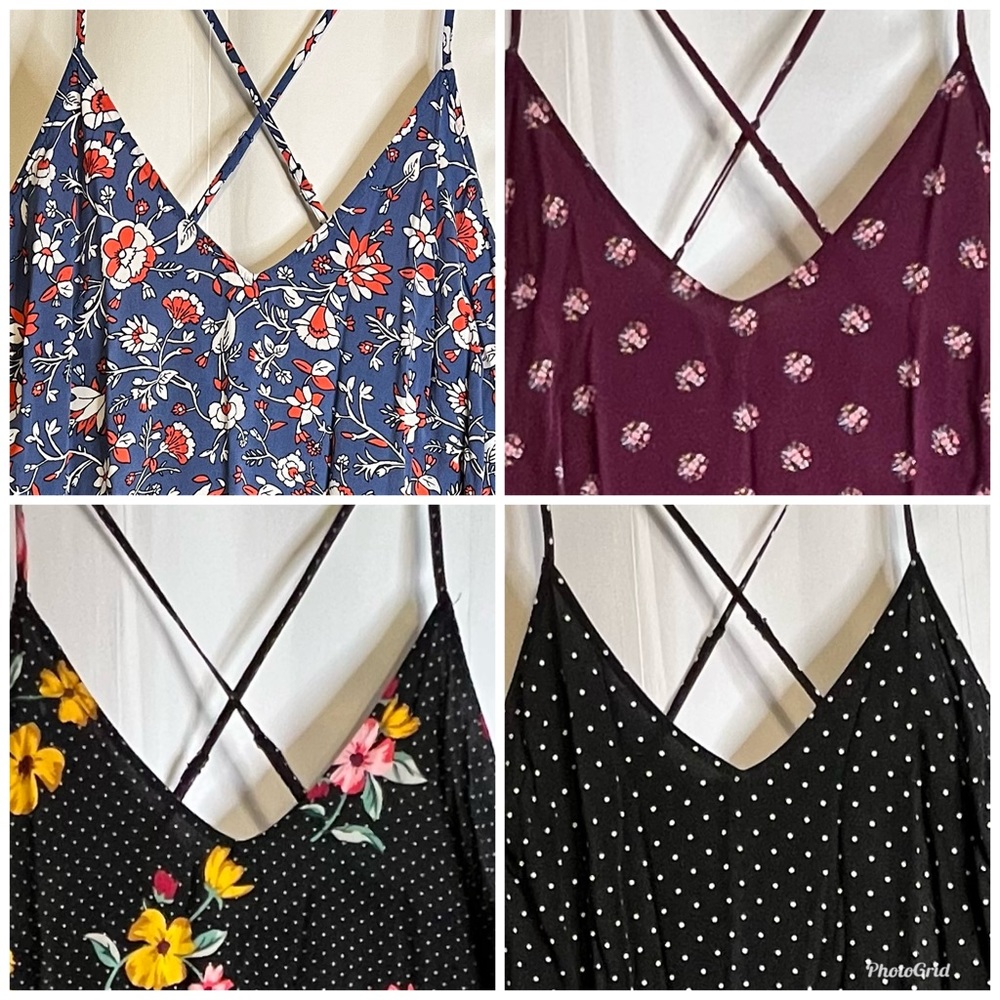 4 Old Navy Cotton Cross Strap Midi Casual Dresses. Size XL.
